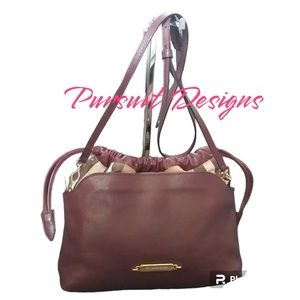 Burberry Preloved Drawstring Bucket Leather Canvas Two-way Bag